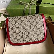Gucci Red Beige GG Horsebit 1955 Mini Bag 658574 Size 20.5x14x5cm - 2