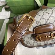 Brown Leather Trim Beige Gucci Horsebit 1955 mini bag 20.5cm - 2