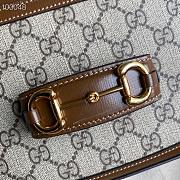 Brown Leather Trim Beige Gucci Horsebit 1955 mini bag 20.5cm - 4