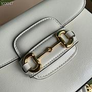 White Leather Beige Gucci Horsebit 1955 mini bag  658574 Size: 20.5x14x5cm - 6