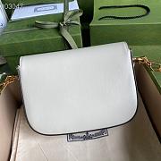 White Leather Beige Gucci Horsebit 1955 mini bag  658574 Size: 20.5x14x5cm - 5