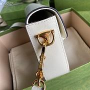 White Leather Beige Gucci Horsebit 1955 mini bag  658574 Size: 20.5x14x5cm - 4
