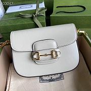 White Leather Beige Gucci Horsebit 1955 mini bag  658574 Size: 20.5x14x5cm - 2