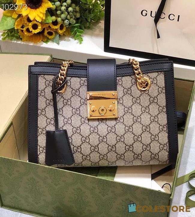 Gucci Dark Blue Padlock GG small shoulder bag 498156 26cm - 1