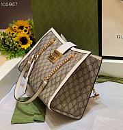 Gucci White Leather Padlock GG medium shoulder bag 479197 Size 35cm - 4