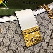 Gucci White Leather Padlock GG medium shoulder bag 479197 Size 35cm - 6