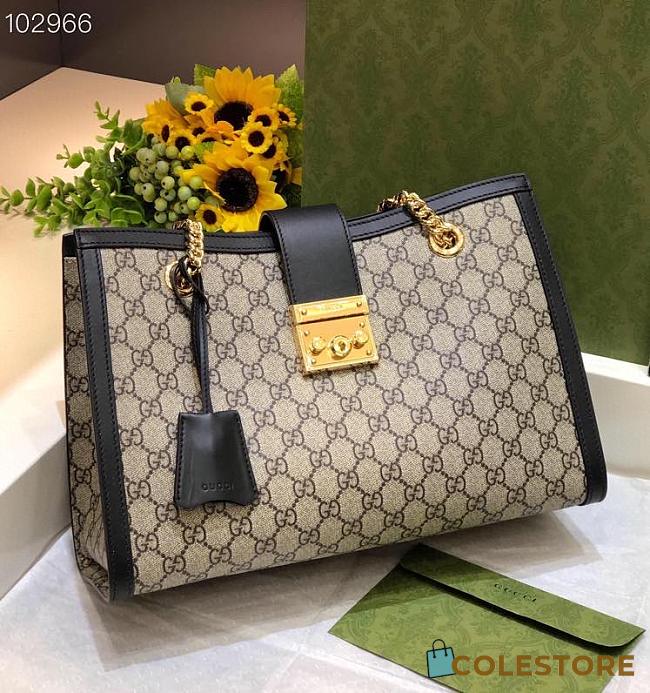 Gucci Dark Blue Padlock GG medium shoulder bag 479197 Size 35cm - 1