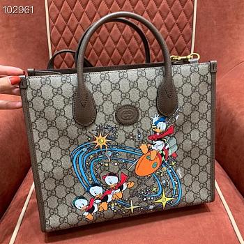 Gucci Tote GG Supreme Donald Duck Rock  648134 size 31x26x14