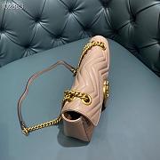 Dusty pink matelassé chevron leather GG Marmont 26cm - 5
