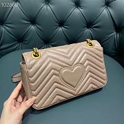 Dusty pink matelassé chevron leather GG Marmont 26cm - 4