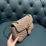 Dusty pink matelassé chevron leather GG Marmont 26cm - 2