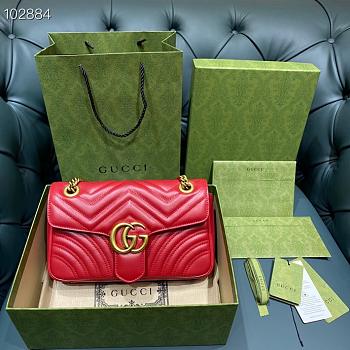 Gucci Marmont Matelassé leather Small Bag Red 26cm