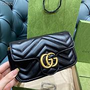 Gucci Black Marmont Matelassé Leather Super Mini Bag 16.5cm - 6