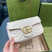 Gucci White Marmont Matelassé Leather Super Mini Bag 16.5cm - 2