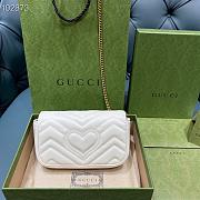 Gucci White Marmont Matelassé Leather Super Mini Bag 16.5cm - 6
