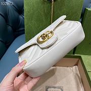 Gucci White Marmont Matelassé Leather Super Mini Bag 16.5cm - 5