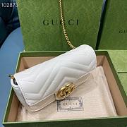 Gucci White Marmont Matelassé Leather Super Mini Bag 16.5cm - 3