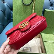 Gucci Marmont Matelassé Leather Super Mini Bag Red 16.5cm - 5