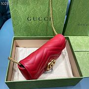 Gucci Marmont Matelassé Leather Super Mini Bag Red 16.5cm - 3