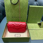 Gucci Marmont Matelassé Leather Super Mini Bag Red 16.5cm - 4