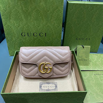 Gucci Marmont Matelassé leather super mini bag Pink 16.5cm