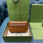 Gucci Marmont Matelassé leather Super Mini Bag Brown 16.5cm - 6