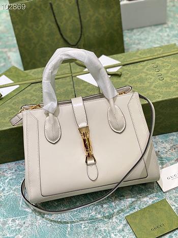 White leather Jackie 1961 medium tote bag_ 649016_ Size: 30×24×12cm980880