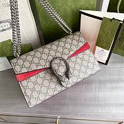 Gucci Beige/ebony GG Supreme canvas Dionysus small with Red suede 28cm - 5