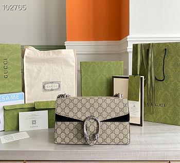 Gucci GG Supreme Dionysus small GG shoulder bag with Black Detail 28cm