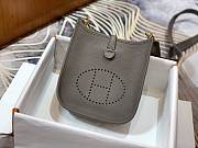 Hermes Mini Evelyne 16 Tpm Amazone Clemence Etoupe/ Bleu Indigo_Size 17x18cm - 1