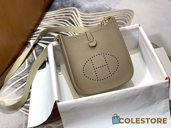 Hermes Evelyne 16 Mini TPM Hand Bag Leather Grey_Size 17x18cm - 1