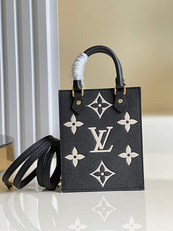 Louis Vuitton Petic Sac Plat Bag Black Bicolor Monogram Empreinte Size 14cm