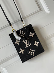 Louis Vuitton Petic Sac Plat Bag Black Bicolor Monogram Empreinte Size 14cm - 6