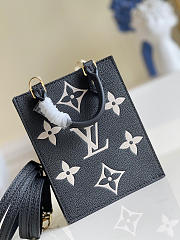Louis Vuitton Petic Sac Plat Bag Black Bicolor Monogram Empreinte Size 14cm - 5