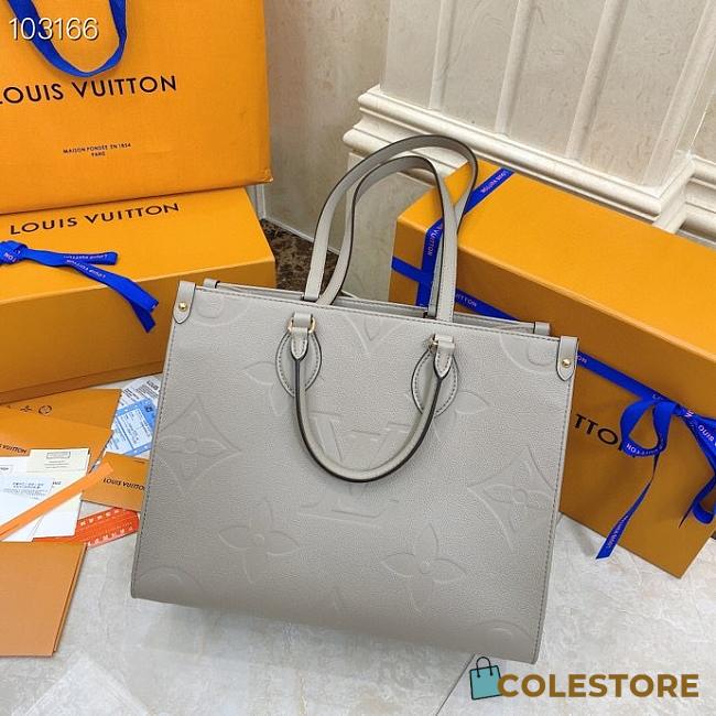 Louis Vuitton M44570 Lv Onthego Tote Bags Gray Taurillon Leather - 1