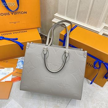 Louis Vuitton M44570 Lv Onthego Tote Bags Gray Taurillon Leather