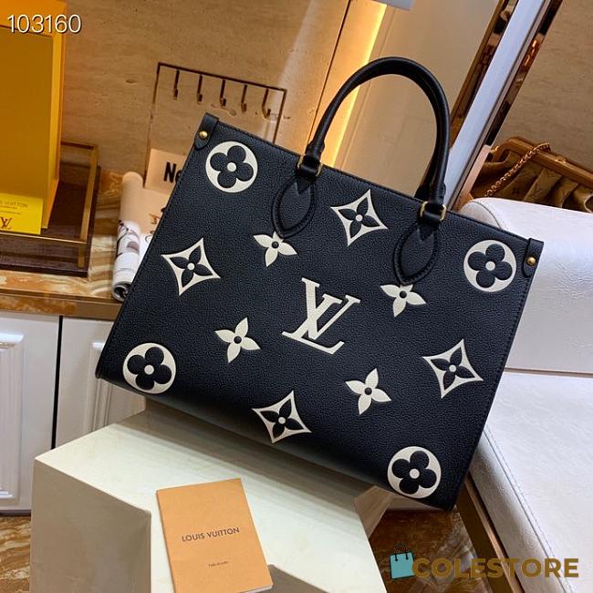 Louis Vuitton Onthego Monogram Empreinte Leather In Black 35cm - 1