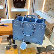 Colestore Vuitton OnTheGo MM Monogram Empreinte Leather Blue M44576 35cm - 2