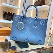 Colestore Vuitton OnTheGo MM Monogram Empreinte Leather Blue M44576 35cm - 3