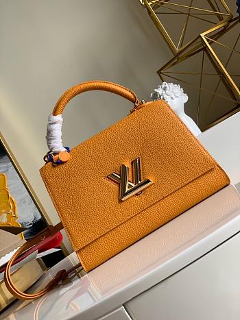 Louis Vuitton Twist One Handle Pm Bag Taurillon Leather In Safran Size 29cm