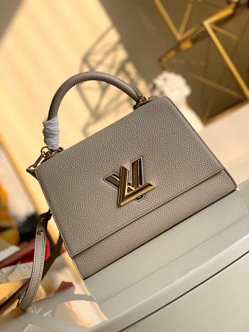 Louis Vuitton Twist One Handle Pm Bag Taurillon Leather In Greige Size 29cm