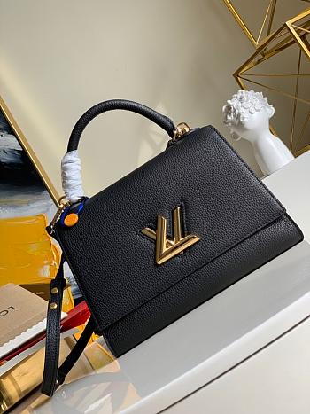 Louis Vuitton Twist One Handle Pm Bag Taurillon Leather In Noir Size 29cm