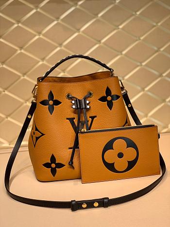 Louis Vuitton Crafty Néonoé Monogram Empreinte Leathers In Caramel 26cm