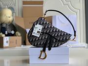 Christian Dior Saddle Bag In Blue Dior Oblique Embroidery 25.5cm - 1