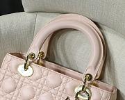 MediumLady Dior BAG Dusty Pink Cannage Lambskin M0565 Size 24cm - 5