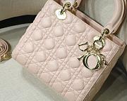 MediumLady Dior BAG Dusty Pink Cannage Lambskin M0565 Size 24cm - 6