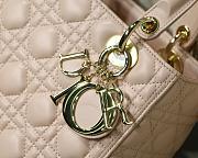 MediumLady Dior BAG Dusty Pink Cannage Lambskin M0565 Size 24cm - 3