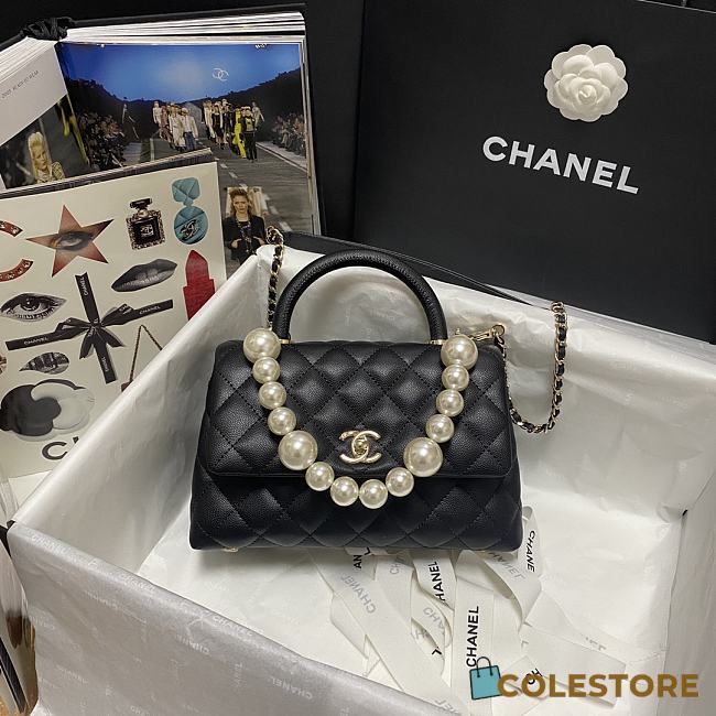 Chanel Flap Bag Calfskin Crystal Pearls Size 19-23-28 - 1
