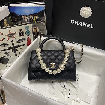 Chanel Flap Bag Calfskin Crystal Pearls Size 19-23-28