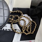 Chanel Woven CC Logo Round Coin Purse Shoulder Bag with Pearls In Black  - 4